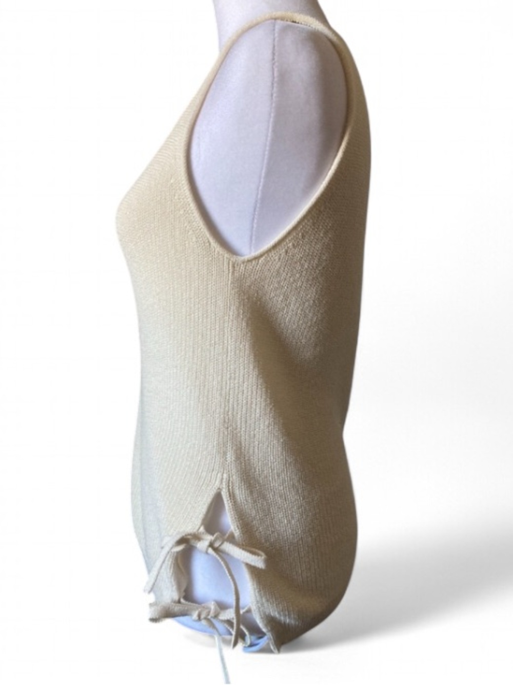 Madewell Cream / Ivory Side Tie Lightweight Sweater Tank Top size XXS - Picture 3 of 5